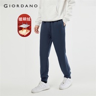 GIORDANO Men Joggers Thermal Warm Tech Fleece Athleisure Joggers Elastic Waist Solid Color Fashion C