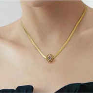 E &amp; J - Women's Necklace Titanium Fashion Korean Gold 24k Stainless Steel Centipede Chain Pattern