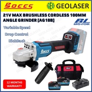 BOCCS 21V 4"/100mm Brushless Cordless Angle Grinder With 2 x Battery & 1 x Charger [ Replaced JB18 ]