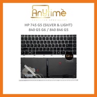 KEYBOARD HP 745 G5 SILVER LIGHT 840 G5 840 G6 840 846 G5 LAPTOP KEYBOARD REPLACEMENT MICE