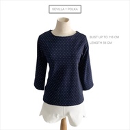 Sevilla 1 Polka Dot Long Sleeve Linen Blouse Top Bangkok Thailand