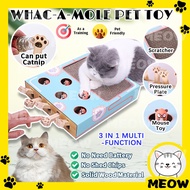 MEOW Cat Kitten Toys Mainan Kucing Play Cat Scratcher Board Cat Teaser Penggaruk Cakar Kucing Whac-a-Mole Pet Toy Set