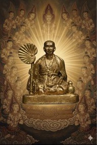 2561 古巴文春 持扇自身小立尊 金屬材質