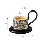 French medieval atmosphere coffee cup high-end exquisite afternoon tea cup saucer small crowd light 