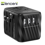 LENCENT Universal Travel Power Adapter International AC Plug Adaptor with 3 USB A Ports 1 Type C PD