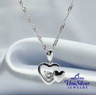 Unisilver 925 Sterling Silver Heart Pendant Necklace (NPS115)