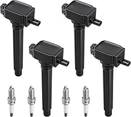 Ignition Coils Pack and Spark Plug Compatible with Chrysler 200 Dodge Dart Fiat 500X Jeep Cherokee R