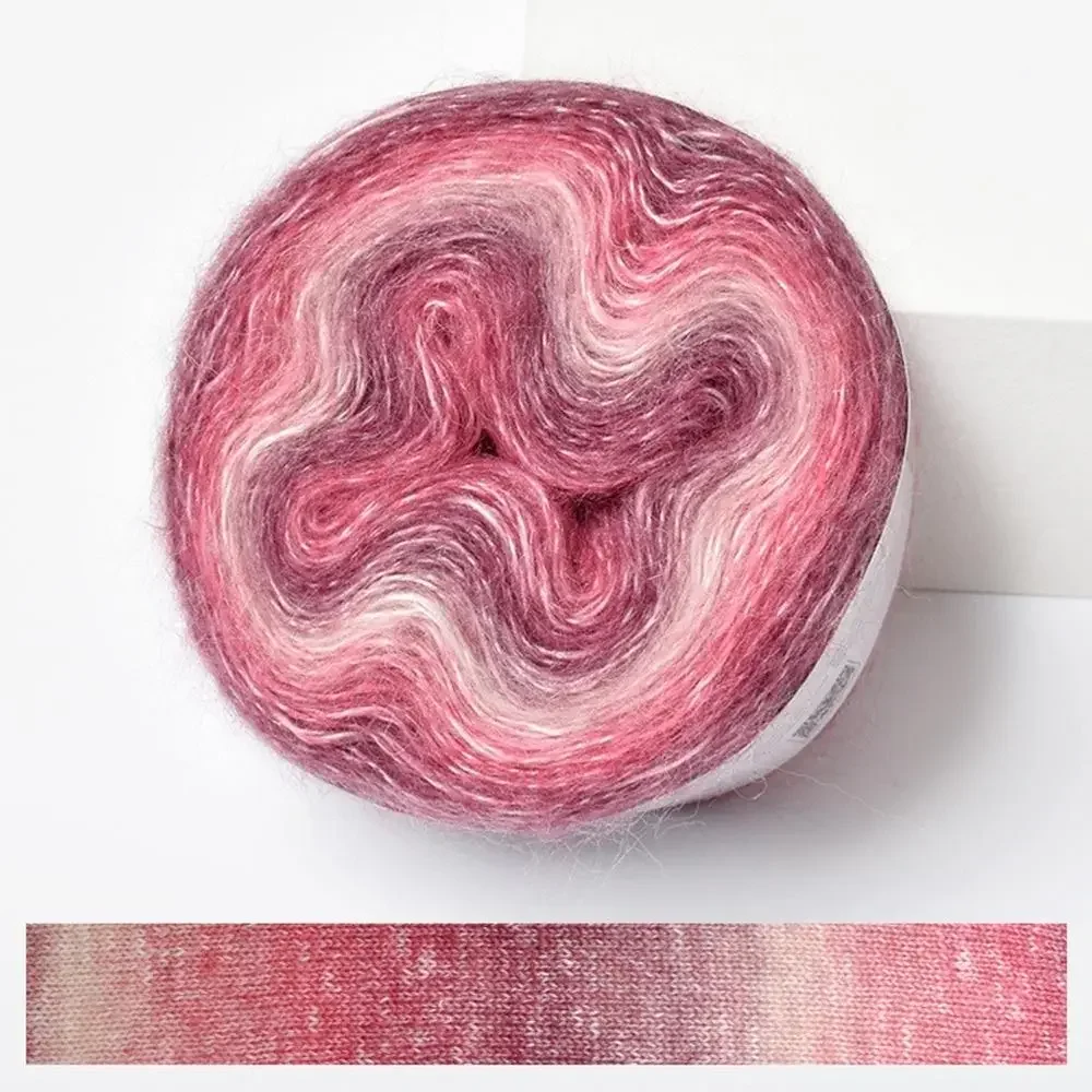 1 Cuộn Sợi Len Mohair Mềm Mại Màu Cầu Vồng Dùng Làm Váy Ren Mùa Xuân/Hè Sợi Len Cotton Hữu Cơ Pha Tr
