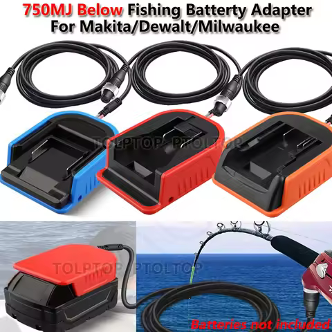 Fishing Batterty Adapter For Makita/Dewalt/Milwaukee 18V 20V Battery Work for Daiwa/Shimano 14.4V Po
