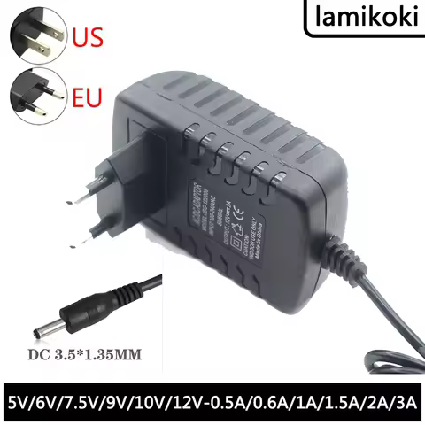 3.5*1.35mm 5V 6V 7.5V 9V 10V 12V 500MA 600MA 1A 1.5A 2A 3A Power Adapter