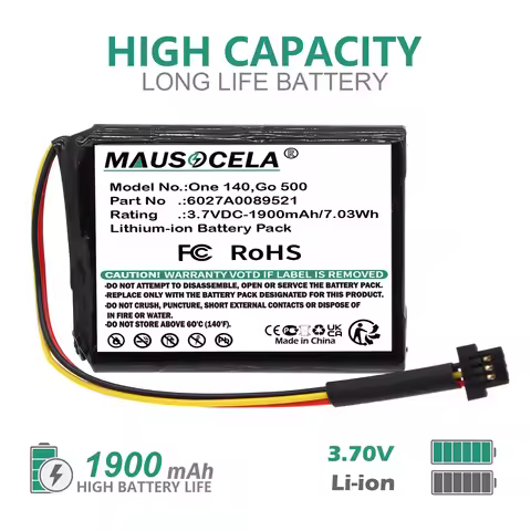 Replacement Battery For TomTom:One 140,1EK0.052.02,One 140S US,One 140S,4EK0.001.02,GO 600,Go 500, G