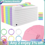 300 Pack Index Cards, 3inch X 5inch Ruled Index Cards with Ring, Colored Lined Flash Cards, Both Sid