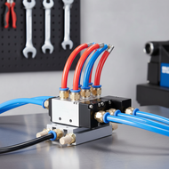 4A210-08 Electromagnetic Five-Way Pneumatic Valve, Single Piece, 2-Position – Directional Control: 4