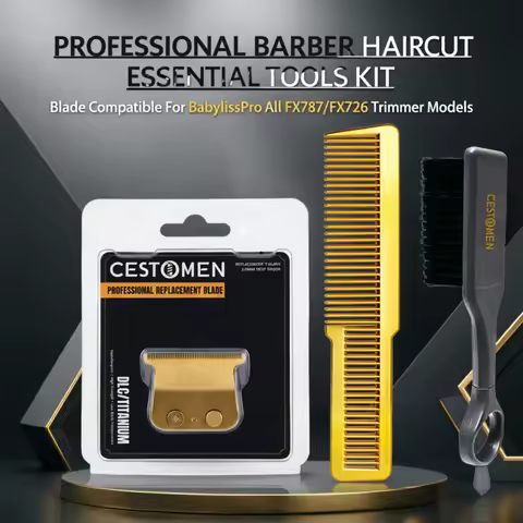 FX707 Replacement DLC/Titanium 2.0mm T-Blades For BabylissPro FX787 FX726 Barber Trimmers With Hairc