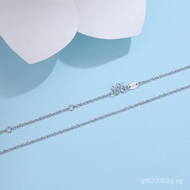 Water Wave Chain Twisted Silk Necklace Platinum/Authentic Chain Versatile Platinum White Gold O Word