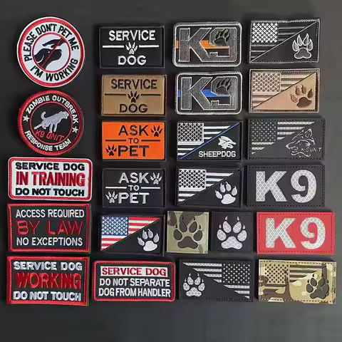 SERVICE DOG IN TRAINING DO NOT TOUCH,K9 UNIT Tactical Emblem Applique Embroidery Patches,Military Ba