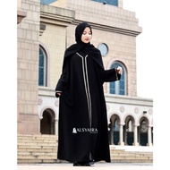 abaya gamis syari khadijah jetblack alsyahra exclusive
