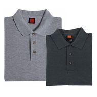 OREN SPORT Unisex Plain Polo Tee - Grey /Dark Grey HC0109 & dark grey