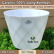 Pot Bunga Diamond WJK no 20 Tebal Berkualitas - Warna Putih