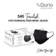 face mask 3ply medicos surgical mask surgical mask Durio 545 Trendish 4ply Surgical Face Mask (Black) - 40pcs