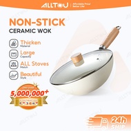 ALLTOU Nonstick Pan Ceramic Wok Non-Stick Coating Cookware Suitable for All Stoves 24CM 32CM 锅