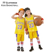 KIDS Children Kanak-kanak Lebron #23 Lakers Yellow NBA Basketball Kids Jersey FULL SET (WITH PANTS &