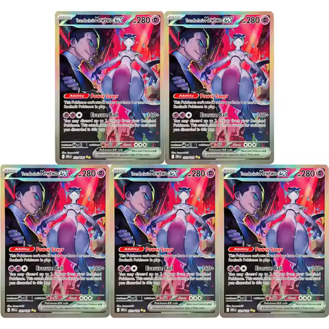 PTCG Collection Cards Mewtwo 231/182 DIY PTCG Game Cards Shining Creativity Rare Holographic Cards G