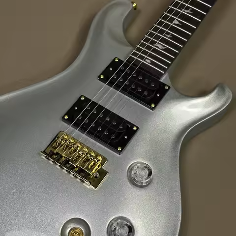 Brand New Sliver prs Electric Guitar 2H Pickups Mahogany Body Bird Inlay Free shipping