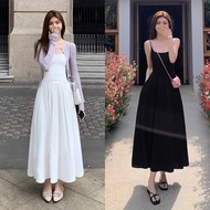 Dress Korean Backless Sleeveless Dress Fashion Black A-Line Dress Plus Size Skirt 40621