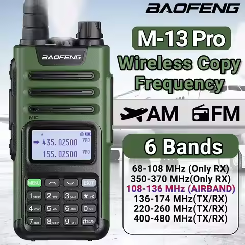 BaoFeng M 13 Pro Walkie Talkie AM FM Radio Wireless Copy Frequency Type-C Charger Long Range UV K5 H