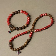 硃砂沉香手串 天然原礦高含量紅砂鶯歌綠奇楠沉香本命年吉祥女禮