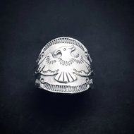 [Dear Blossom] Thunderbird Embossed Ring Wide Ring Flat 925 Silver Niche Jewelry Handmade Non-goros