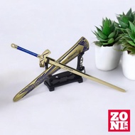 ZONIME Miniatur Pedang Excalibur Saber Anime Fate Stay Night 22 CM Alloy Mainan Keychain Gantungan K