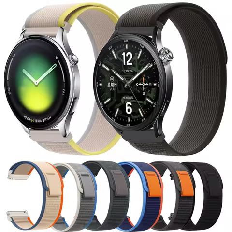 20mm 22mm Trail Nylon Loop Strap for Xiaomi Watch 5 S5 S4 Bracelet Oneplus Watch Lite 3 2 OPPO Watch