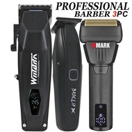 Professional electric hair clipper barbers 3PC set WMARK NG-125 BRDCLIP FA-1981 NG-7982 Hair trimmer