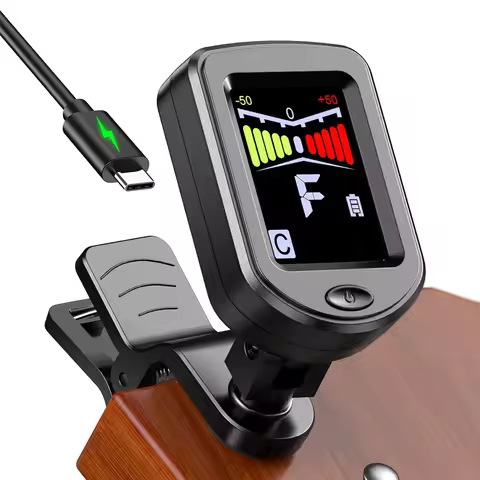 Rechargeable/battery powered tuner, standard/color screen, suitable for guitar, bass, ukulele, easy 