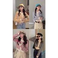 KOREAN CARDI SQUARE IMPORT CARDI PATTERN CASUAL CARDI OUTER BLOUSE/ ELC 5153/