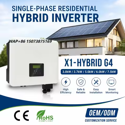 Hybrid Solar Inverter SolaX X1-Hybrid G4 3kW 5kW 6kW 7.5kW Single Phase IP65 UPS Function 10ms VDE C