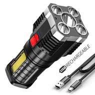 充電手電筒  rechargeable 5 led cob flashlight