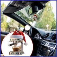 Coffee Machine Ornament 5X Acrylic Christmas Tree Decorations 2D Flat Cafe Hangable Ornament for Cof