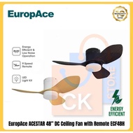 EuropAce AceStar 48" BLDC Motor Ceiling Fan with LED Lights ECF48H | ECF 48H (10 Years Motor Warrant