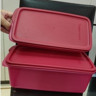Tupperware Cool Stacker 2.2L OR 1.3L Red Cool Stacker Long Shape Food Container/ B2B Slice N Stor 1.