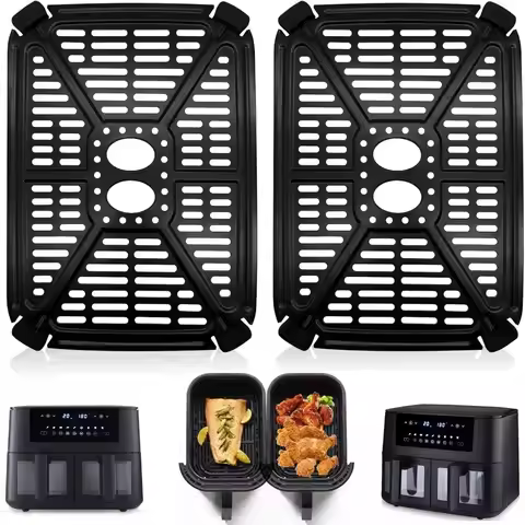 Non-Stick Air Fryer Grill Plate Square Dishwasher Safe Air Fryer Tray Oil Separator Air Fryer Replac