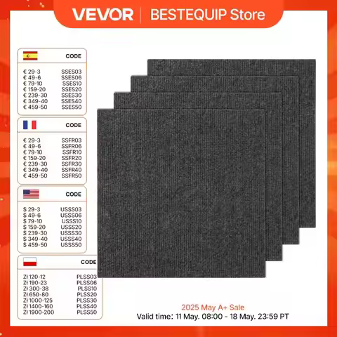 VEVOR Carpet Tiles Peel & Stick Self Adhesive Carpet Floor Tile Soft Padded Carpet Tiles for Bedroom