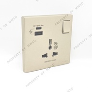 SCHNEIDER VIVACE E INTERNATIONAL 13AStop Kontak WITH USB TYPE a+C 2.1A WINE GOLD KBN15USB_IS_WG