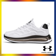 Under Armour_UA Fashion Men Flyknit Sport Shoes Breathable Sneakers Running Shoes Lelaki Kasut Sukan-White Black Rice White