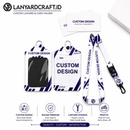 [K5] Custom Leather ID Card Holder + Custom Lanyard Full Printing Company Name Logo TAG - Lanyard Ca