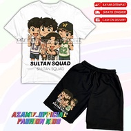 Sultan Squad Children's T-Shirt and Shorts Set with Free Name Sultan Squad Jaka Arga Mohan Adit Memb