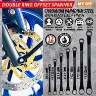 CRV DOUBLE SPANNER 8-22MM CRV DOUBLE RING OFFSET SPANNER WRENCH SPANNER WITH 12 POINT / SPANNER CINC