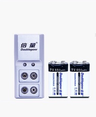 BỘ SẠC PIN 9V DOUBLE POW TỰ NGẮT KÈM 02 PIN 9V 550mAh